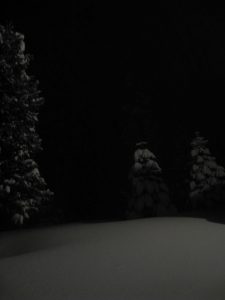 Night snow